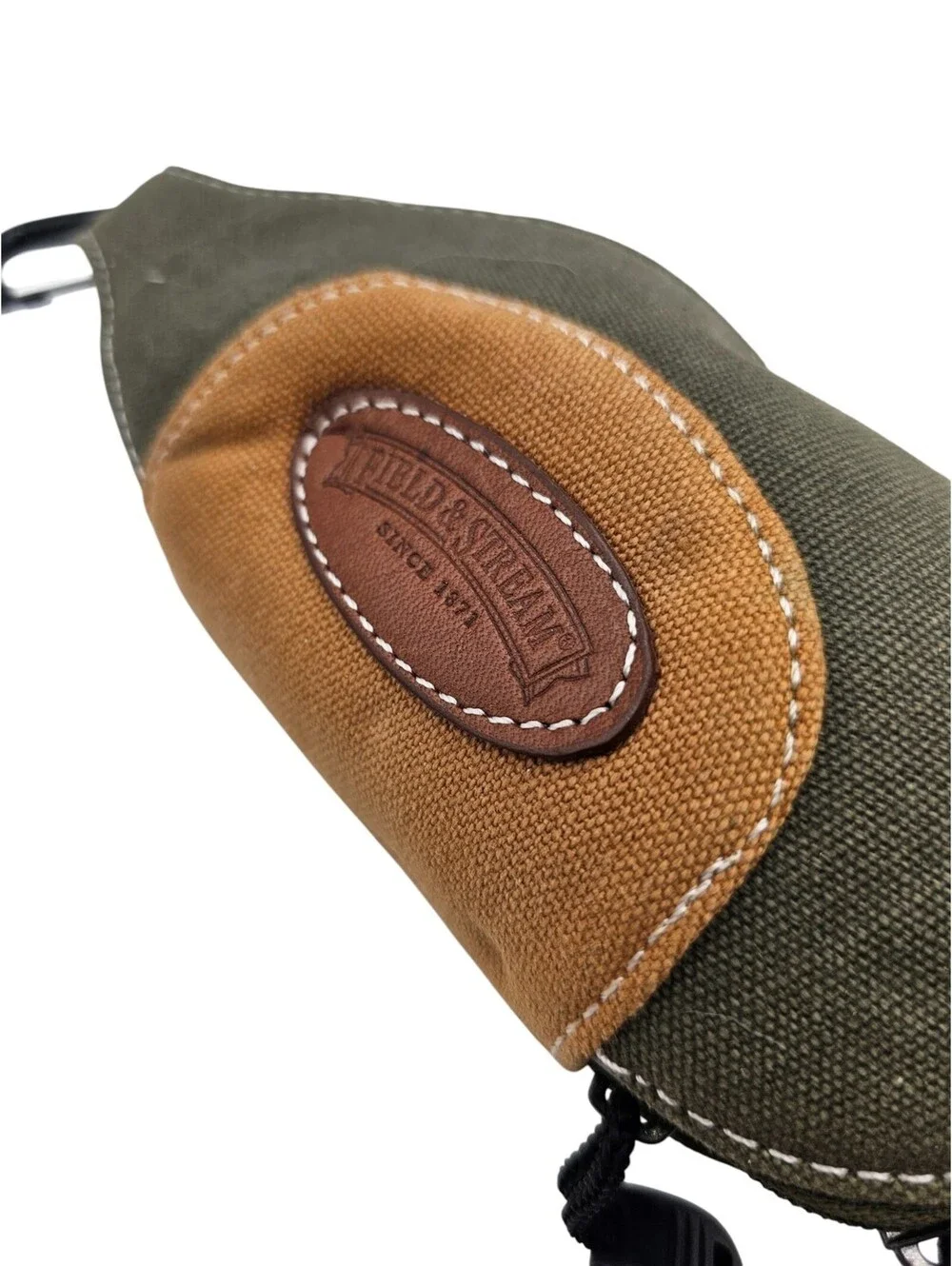 Field And Stream Green Canvas Zip Clamshell Sunglass Case